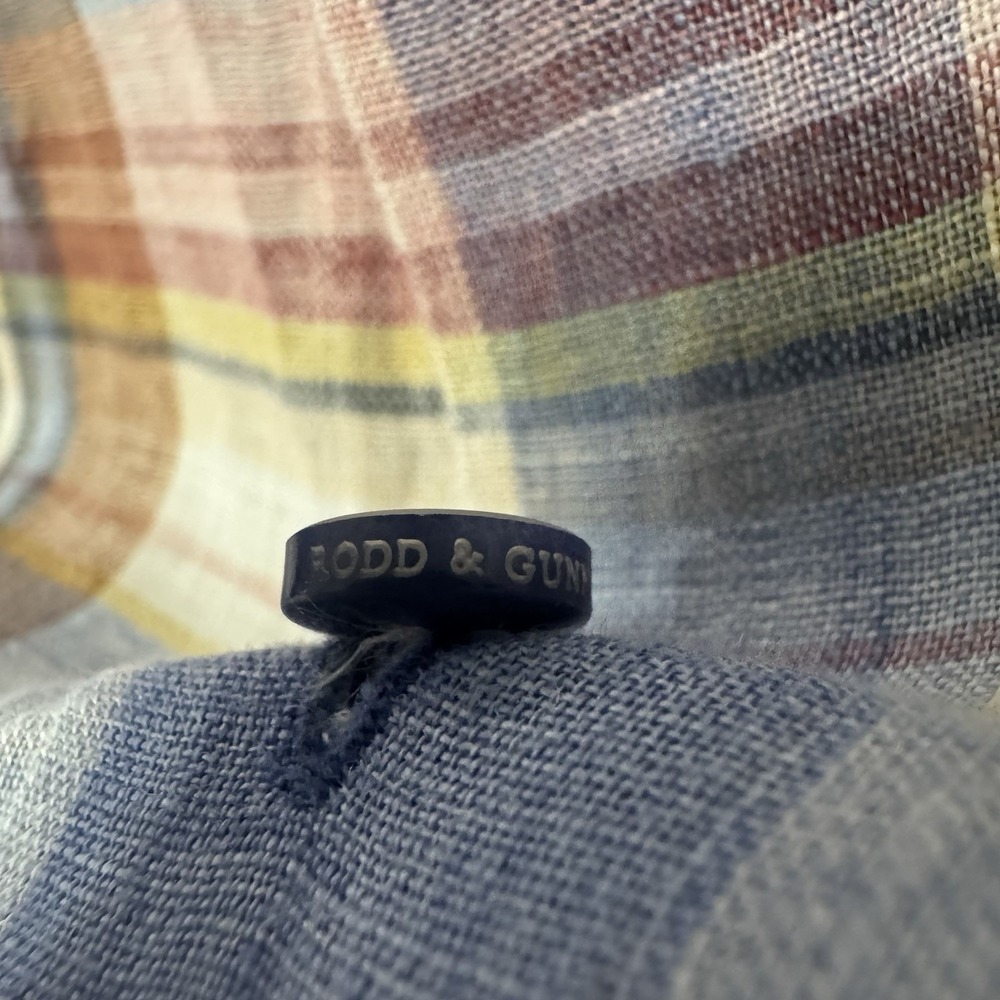 Rodd & Gunn Linen Shirt Men Large Plaid Blue Pink Short Sleeve Button Up - Picture 6 of 8